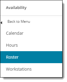 Site Manager Roster menu.